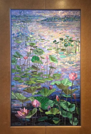 finished installed Lotus flowers on pond cape cod May 2016