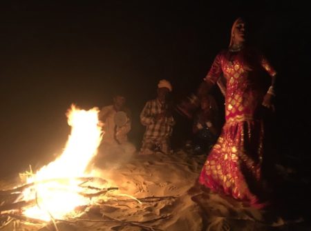 Kalbeliya Gypsydancing by camp fire-Rajasthan art tour