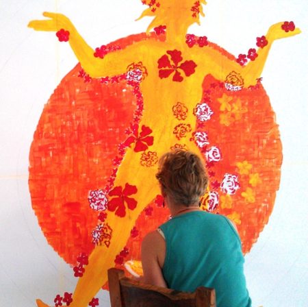 Painting body mandala- Dawn Meader- art class